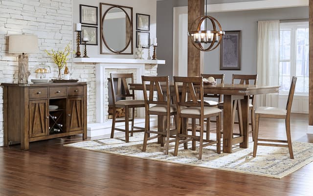 A-America® Eastwood Gather Height Trestle Table and 4 Stools-3