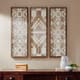 Olliix by Madison Park Natural Set of 3 Mandal Printed Wood Wall Decor-1