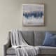 Olliix by Madison Park Blue/Grey Blue Embrace Framed Canvas with Gel Coat and Gold Foil-1
