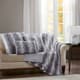 Olliix by Madison Park Zuri Grey Faux Fur Oblong Pillow-1