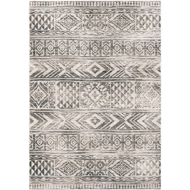 Orian Kuba Delight Cloud Gray Riverstone 5' x 8' Rug-0