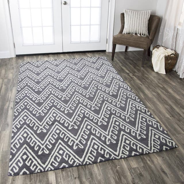 Rizzy Home Bradberry Down Gray Chevron 5' x 8' Rug-2