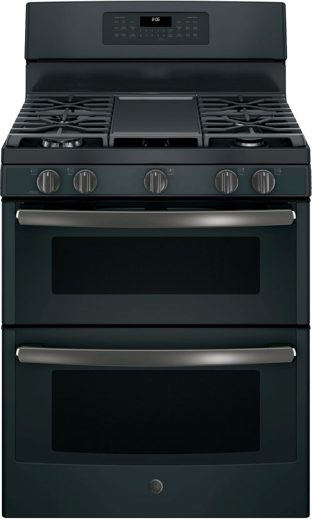 Ge 30 Free Standing Double Oven Gas Range Black Slate