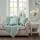 Olliix by Madison Park Quebec 2 Seafoam 20"x20" Quilted Square Pillow Pair-2