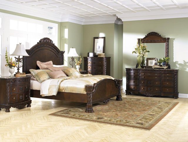 Millennium By Ashley North Shore Four Piece Dark Brown King Bedroom Set B553 131 36 158 256 197 193