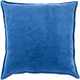 Surya Cotton Velvet Dark Blue 18"x18" Pillow Shell with Polyester Insert-0