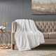 Olliix by Madison Park Zuri 1 White Oversized Faux Fur Throw-1