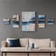 Olliix by Madison Park Overseas 5 Piece Blue Printed Canvas with Gel Coat Set-3