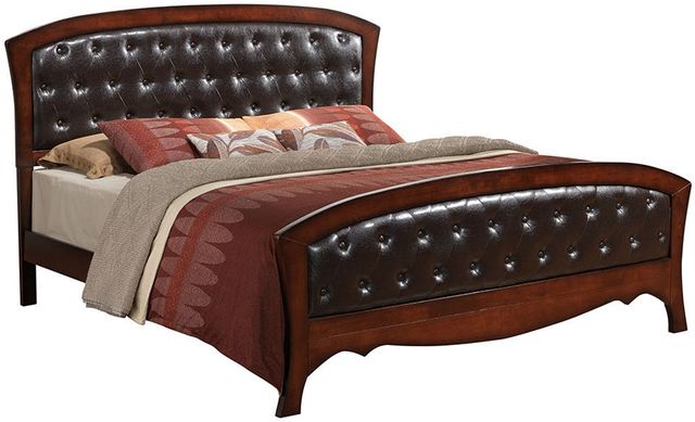 Elements International Jenny Dark Wood Queen Bed 3 Piece Set