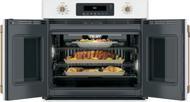 Cafe 30 Matte White French Door Electric Single Oven Built In