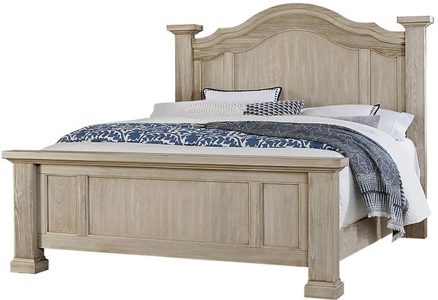 Vaughan-Bassett Rustic Hills Spiced Cream Queen Poster Bed ...