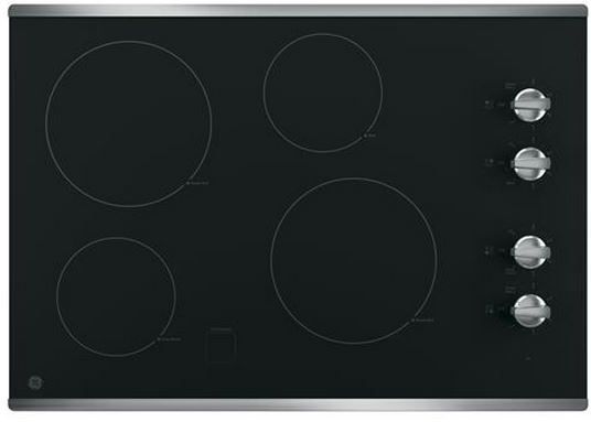 Ge 30 Electronic Cooktop Stainless Steel On Black Jp3030sjss