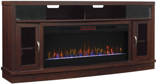 ClassicFlame® Deerfield Antique Brown Cherry TV Stand and Fireplace Insert-0
