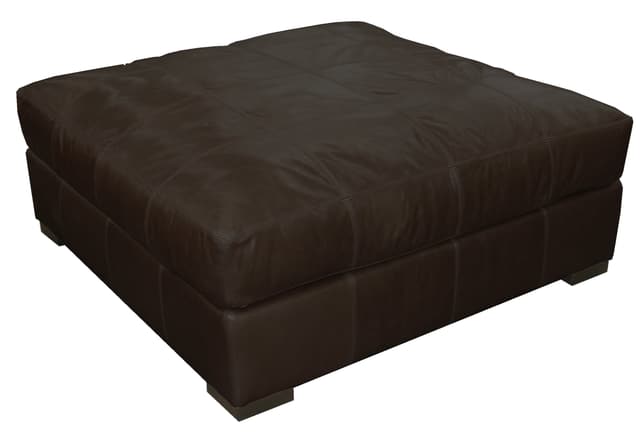 Jonathan Louis Brown Leather Ottoman-0