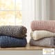 Olliix by Madison Park Chunky Double Knit Grey Throw-4