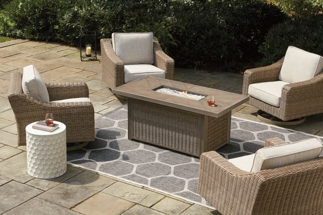 Signature Design by Ashley® Beachcroft Beige 3 Piece Fire Pit Set-1