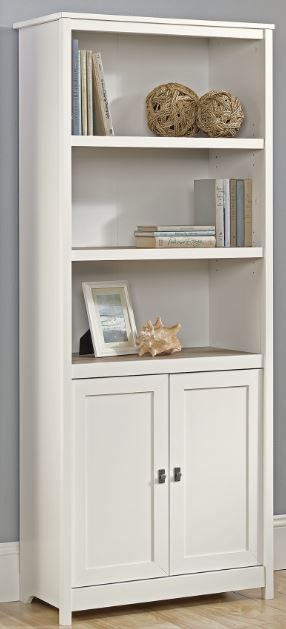 Sauder Select Cottage Road Soft White Library With Doors 417593
