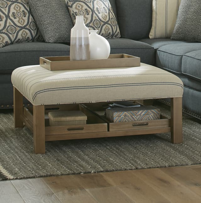 Craftmaster Living Room Flatweave Ottoman-0