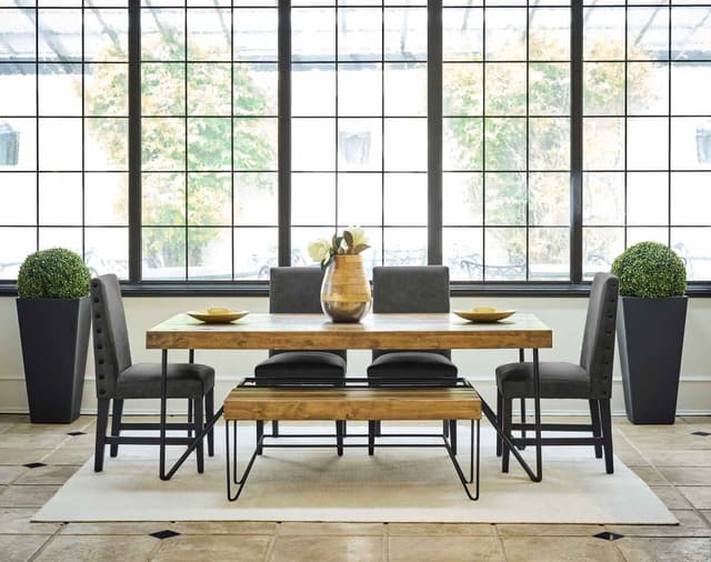 Elements International Cruz Dark Gray Dining Chair-2