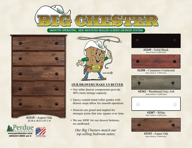 Perdue Woodworks Big Chester White 32" Chest-1