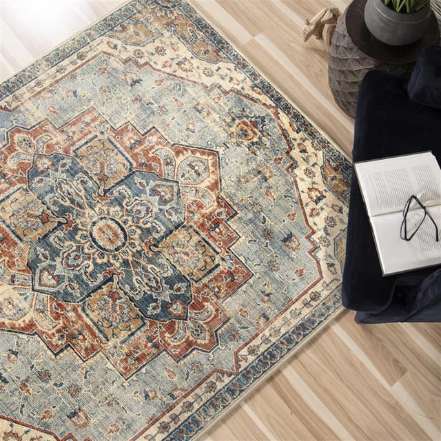Orian King Fisher Pale Blue 5' x 8' Rug-2