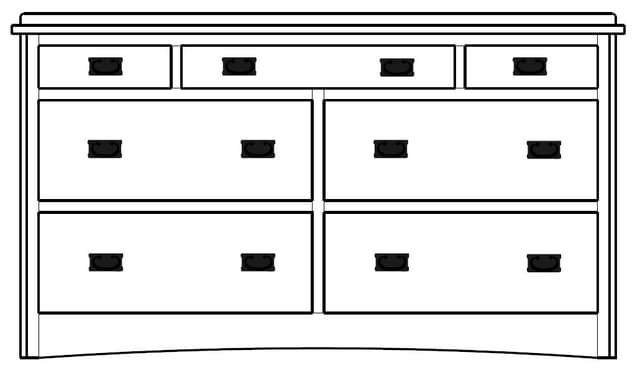 Daniel's Amish® Solid Wood Mission 7 Drawer Dresser-1