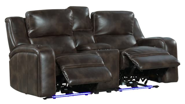 Intercon Silhouette Bolero Coffee Dual-Power Reclining Console Loveseat-2