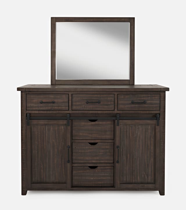 Jofran Inc. Madison County Barnwood Door Dresser and Mirror-0