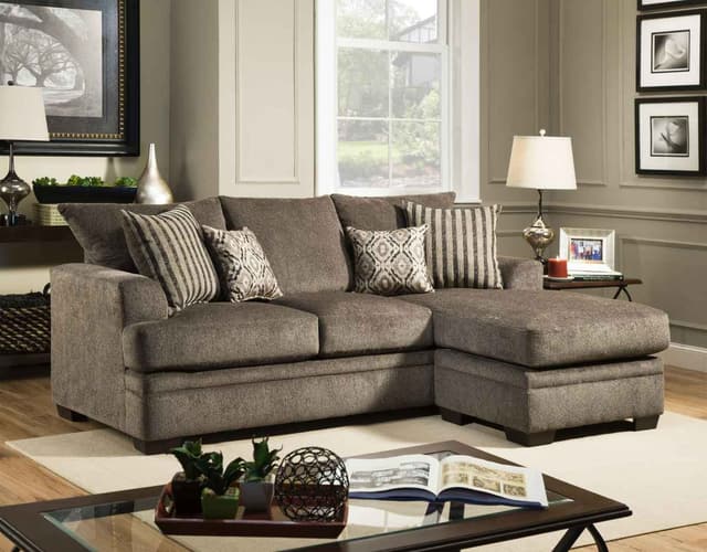 Peak Living 3650 Cornell Pewter Chaise Sofa-0