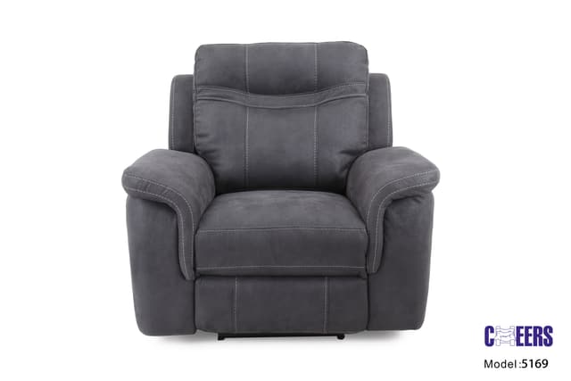 Cheers Gray Power Recliner with Power Headrest-0