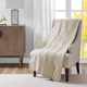 Olliix by Madison Park Cream Tuscany Oversized Quilted Throw with Scalloped Edges-3