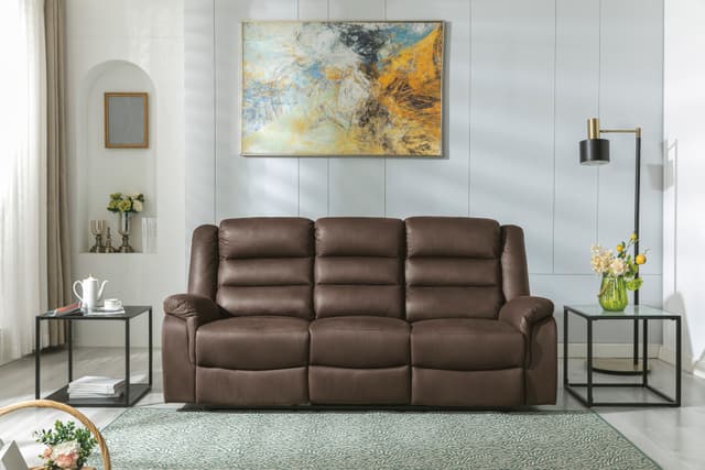 Signature Design by Ashley® Welota Brown Reclining Sofa with Drop Down Table -4