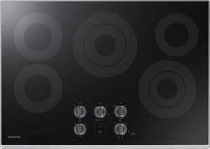 Black Samsung electric cooktop with 5 burners
