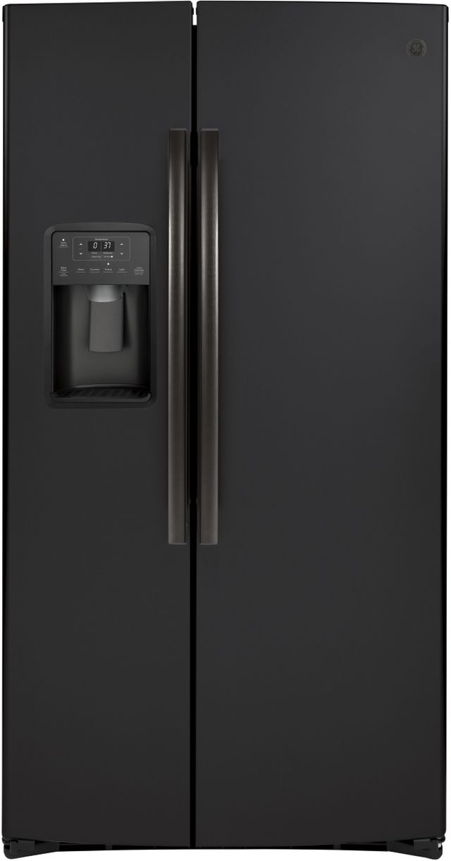 GE® 21.8 Cu. Ft. Black Slate Counter Depth SideBySide Refrigerator