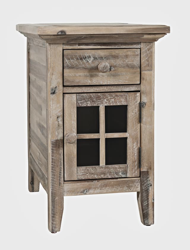 Jofran Inc. Rustic Shores Power Brown Chairside Table-0