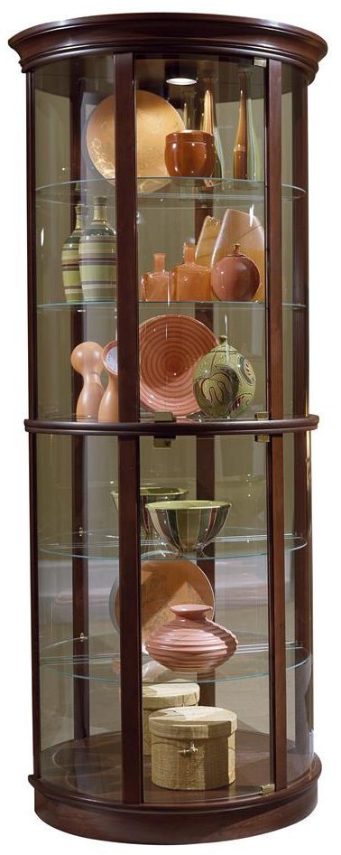 Pulaski Half Round Curio 32 By 17 By 76 Inch Brown In 2020 Curio Cabinet Museum Lighting Curio