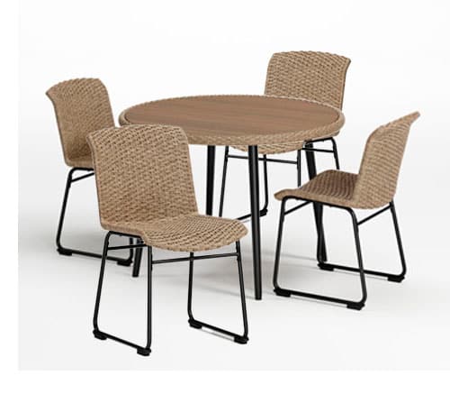 Signature Design by Ashley® Amaris Brown/Black Outdoor Dining Table and 4 Chairs-0