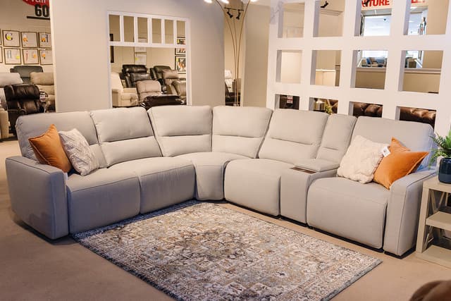 CLOUD GRAY RECLINING SECTIONAL 6 PC-0
