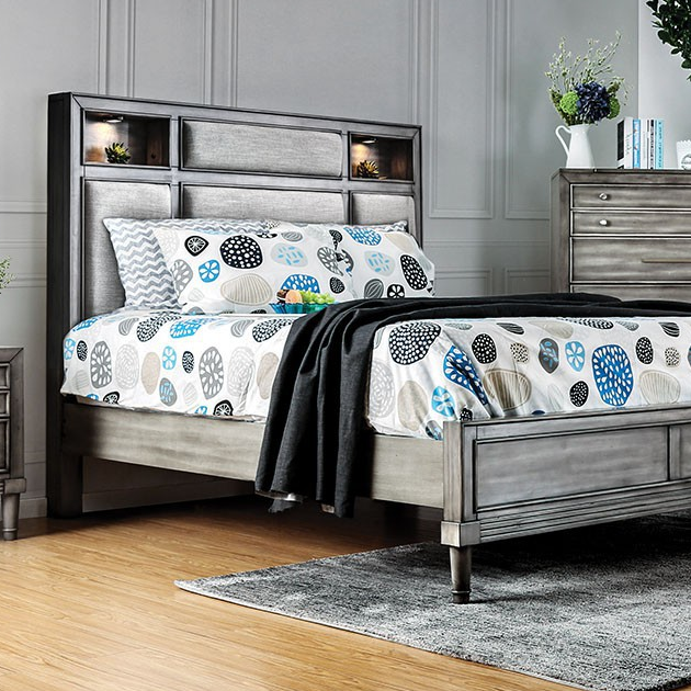 Furniture Of America Daphne Gray Night California King Bed Cm7556ck Bed Wayman S Furniture Appliance Martinsville In