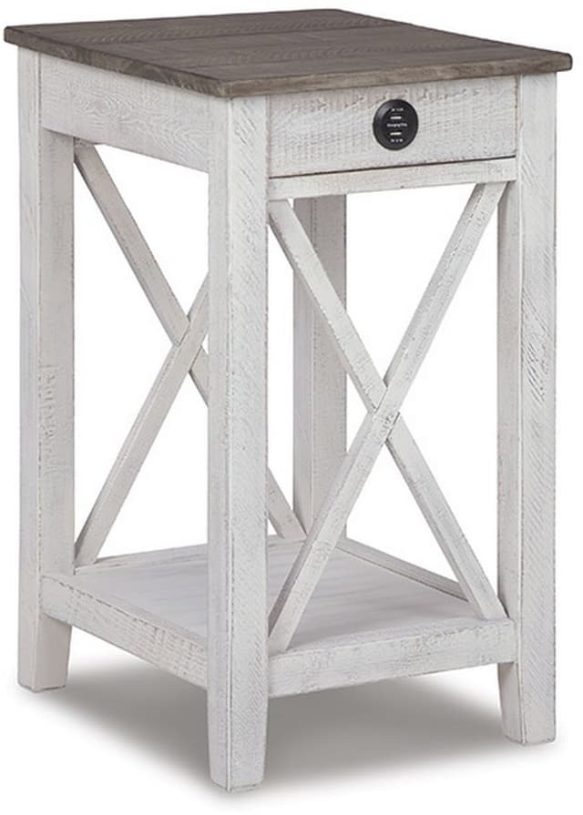 Signature Design by Ashley® Adalane Brown Top Accent Table with White Base-2