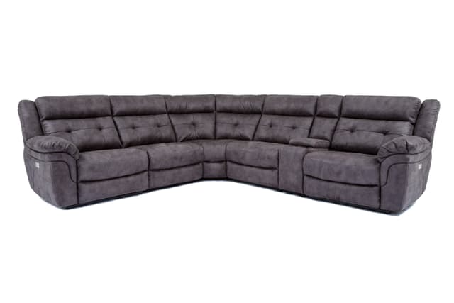 Cheers 6-Piece Gray Power Reclining Sectional with Power Headrest-0