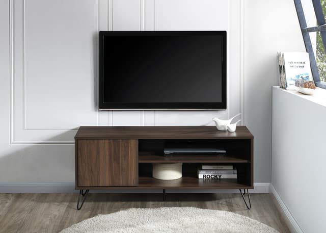 Milton Green Stars 47" Dark Walnut Hairpin Leg TV Stand-0