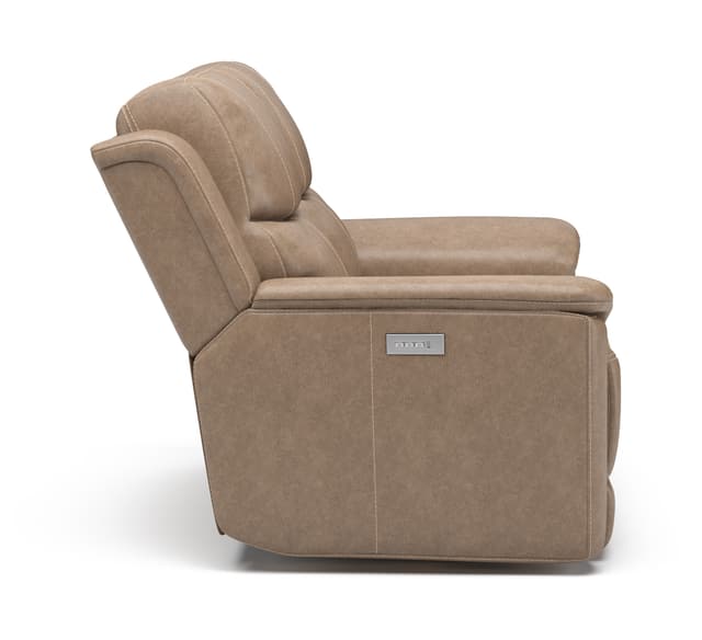 Flexsteel® Cade Beige Power Reclining Loveseat with Power Headrest-2