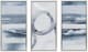 Olliix by Madison Park Grey Set of 3 Grey Surrounding Printed Frame Canvas with Gel Coat and Silver Foil-0