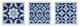 Olliix by Madison Park Patterned Tiles 3 Pieces Navy Paper Printed with Gel Coat and Framed Wall Decor Set-0