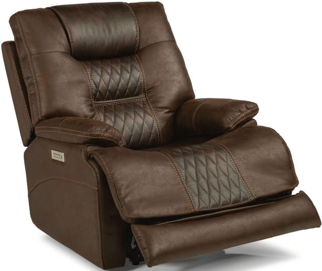 Flexsteel® Dakota Dark Brown Power Recliner with Power Headrest and Lumbar-3