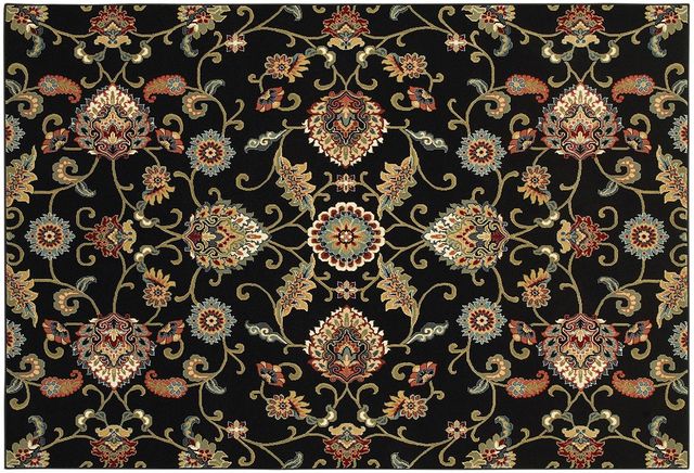 Oriental Weavers™ Kashan Black 6'7" X 9'6" Rug-9946K-KASHAN-67X96