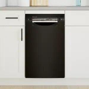 Bosch 300 Series 18" Black Built-In Dishwasher door closed