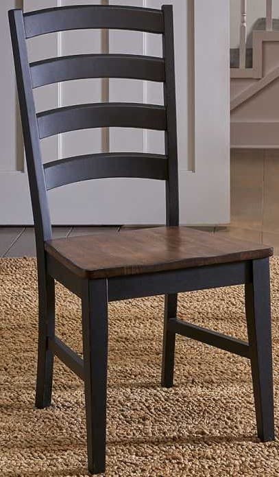 A-America® Stormy Ridge Dining Chicory/Slate Black Ladderback Chair-0