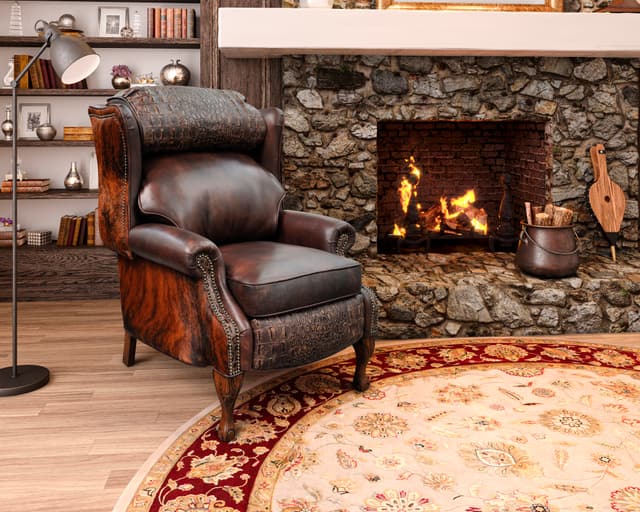 Omnia Leather Alexandria Traditional High Leg Recliner-1